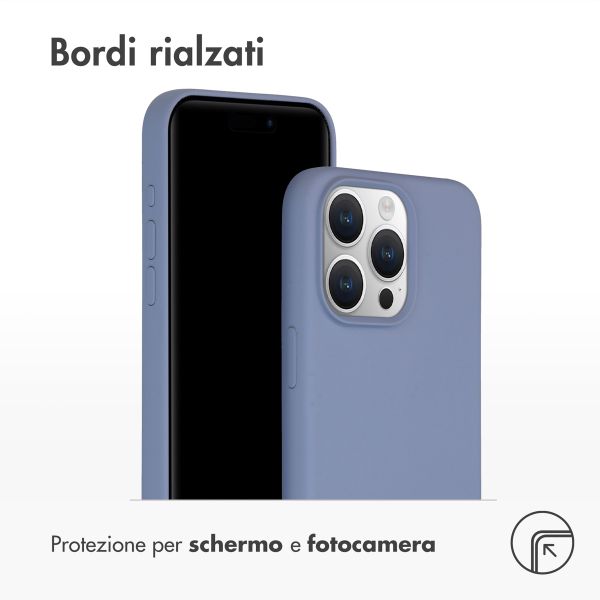 Accezz Cover in silicone liquido con MagSafe Apple iPhone 15 Pro Max - Lavender Gray