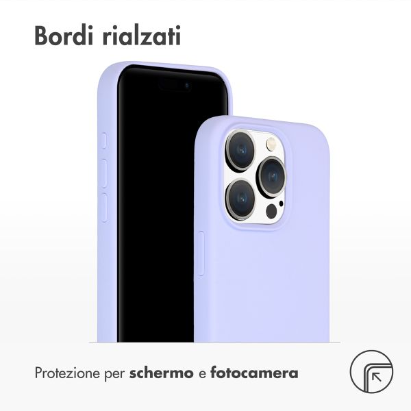 Accezz Cover in silicone liquido con MagSafe Apple iPhone 15 Pro - Viola