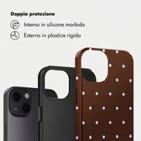 Selencia Cover Posteriore Vivid Apple iPhone 13 - Happy Dots Chocolate