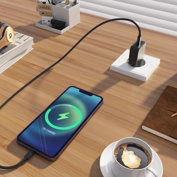 Accezz Caricabatterie GaN Ultra Slim - USB-C - 20 W - Nero