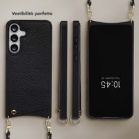 Selencia Cover per telefono Nova con cordino e portacarte Samsung Galaxy S25 FE - Nero
