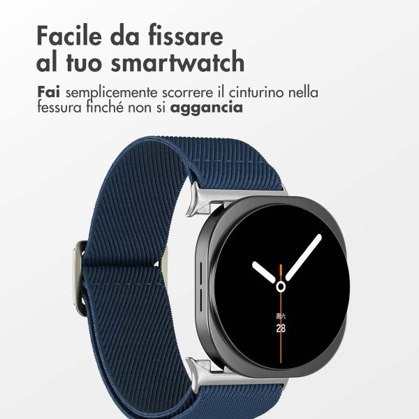 imoshion Cinturino in nylon elastico Samsung Galaxy Watch 8 (40/44mm) / Classic (46mm) - Blu scuro
