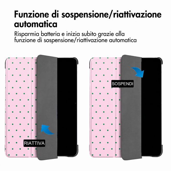 imoshion Cover Trifold Design Samsung Galaxy Tab A11 Plus / A9 Plus - Happy Dots