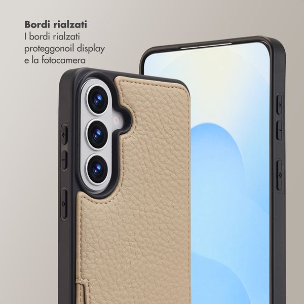 Selencia Cover per telefono Nova con cordino e portacarte Samsung Galaxy S26 Plus - Beige