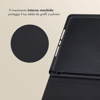 Selencia Libreria Sabi con stampa leopardata Apple iPad 9 (2021) 10.2 pollici / iPad 8 (2020) 10.2 pollici / iPad 7 (2019) 10.2 pollici - Midnight Black