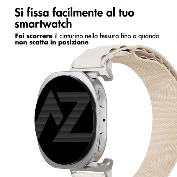Accezz Cinturino in nylon Alpine Samsung Galaxy Watch 9 (40/44mm) / Watch 8 (40/44mm) / Classic (46mm) - Luce stellare