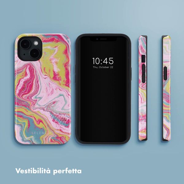 Selencia Cover posteriore Vivid con MagSafe Apple iPhone 14 - Marble Pink
