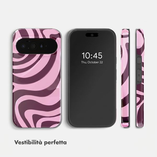 Selencia Cover posteriore Vivid con MagSafe Google Pixel 11 Pro - Wavy Swirl Pink Plum