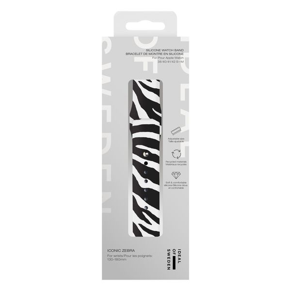 iDeal of Sweden Watch Band Entry Apple Watch | 38/40/41/42 mm - Taglia S/M - Iconic Zebra