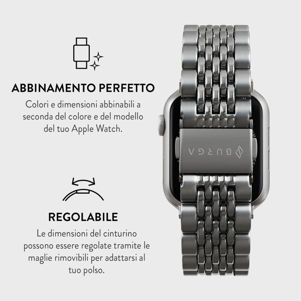 Burga Cinturino in acciaio Apple Watch | 44/45/46/49 mm - Argento