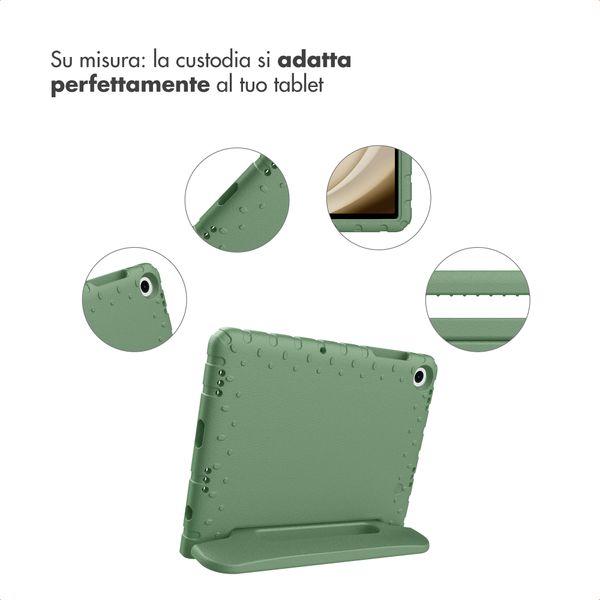 imoshion Cover Posteriore Kidsproof con Maniglia Samsung Galaxy Tab A11 Plus / A9 Plus - Olive Green