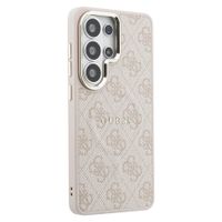 Guess Cover Posteriore 4G Leather con MagSafe Samsung Galaxy S26 Ultra - Gold Edge - Pink
