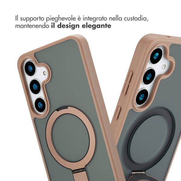 Accezz Cover con anello e supporto con MagSafe Samsung Galaxy S25 Plus - Marrone