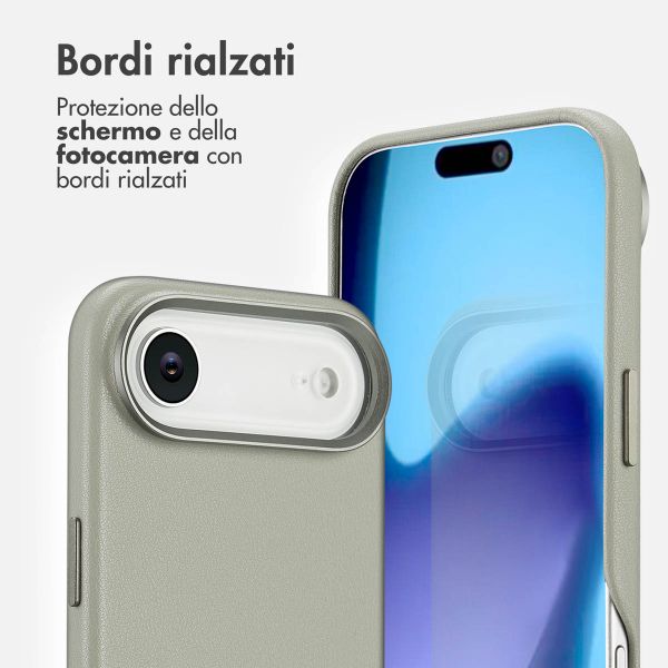 Accezz Cover in Pelle con MagSafe Apple iPhone Air - Light Grey
