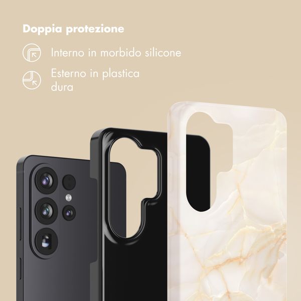 Selencia Cover Posteriore Vivid Samsung Galaxy S26 Ultra - Golden Beige Marble