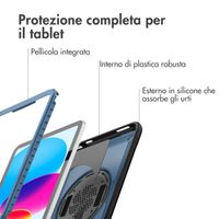 Accezz Cover Posteriore Resistente con tracolla Apple iPad 11 (2025) 11 pollici A16 / iPad 10 (2022) 10.9 pollici - Blu