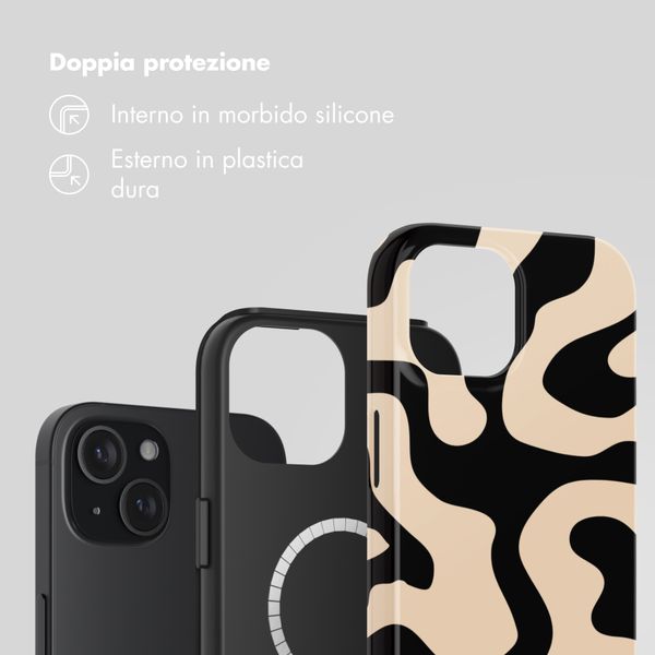 Selencia Cover posteriore Vivid con MagSafe Apple iPhone 15 - Art Wave Black