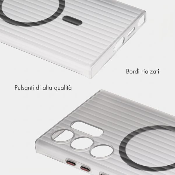 Accezz Cover Lite con MagSafe | Fluted | Samsung Galaxy S24 Ultra - Grigio