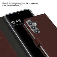 Selencia Cover a libro in vera pelle Samsung Galaxy S24 Plus - Marrone scuro