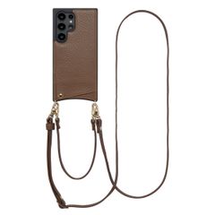 Selencia Cover per telefono Nova con cordino e portacarte Samsung Galaxy S24 Ultra - Mocha Brown