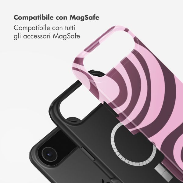 Selencia Cover posteriore Vivid con MagSafe Apple iPhone Air - Wavy Swirl Pink Plum
