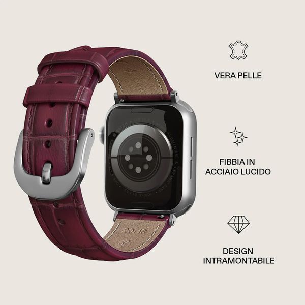 Burga Cinturino in vera pelle Apple Watch | 38/40/41/42 mm - Mobwife / Silver