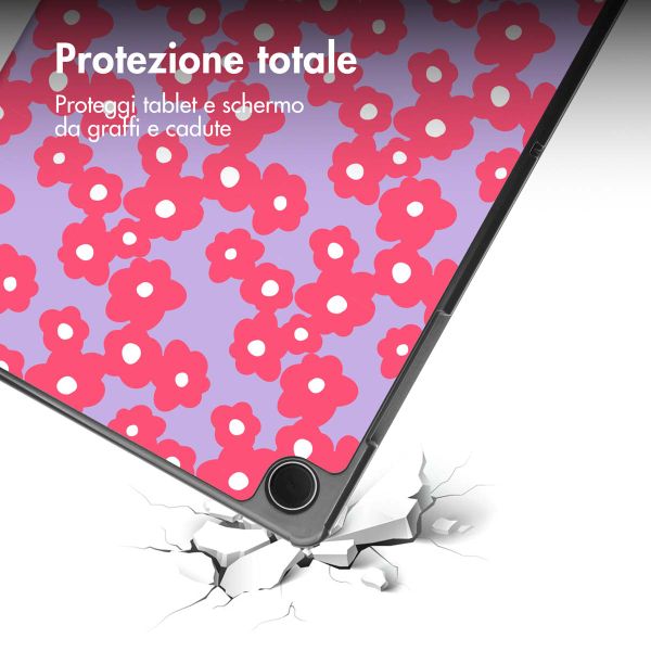 imoshion Cover Trifold Design Samsung Galaxy Tab A11 Plus / A9 Plus - Dusty Rose Blossom
