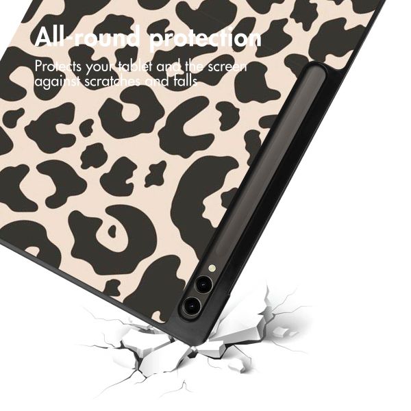 imoshion Cover Trifold Design Samsung Galaxy Tab S10 Ultra / Tab S9 Ultra - Leopard