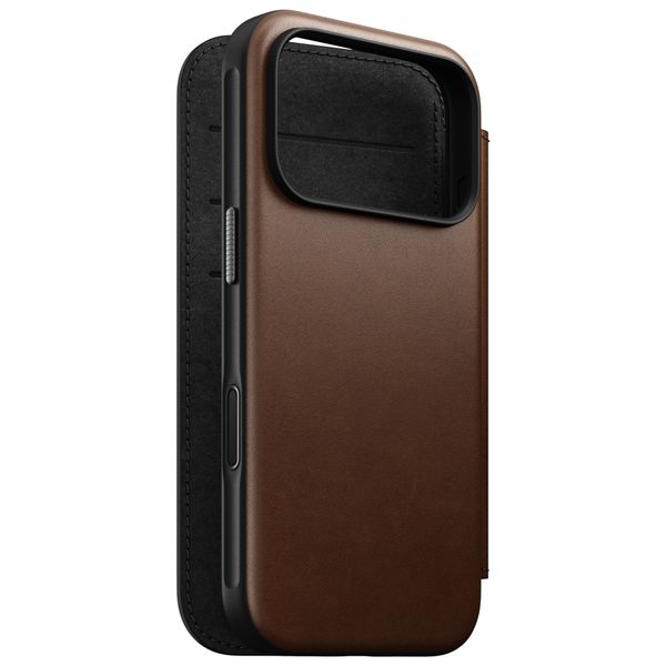Nomad Cover a libro in pelle moderna Apple iPhone 18 Pro Max - Brown
