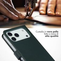 Selencia Cover a libro in vera pelle Apple iPhone 17 Pro Max - Verde