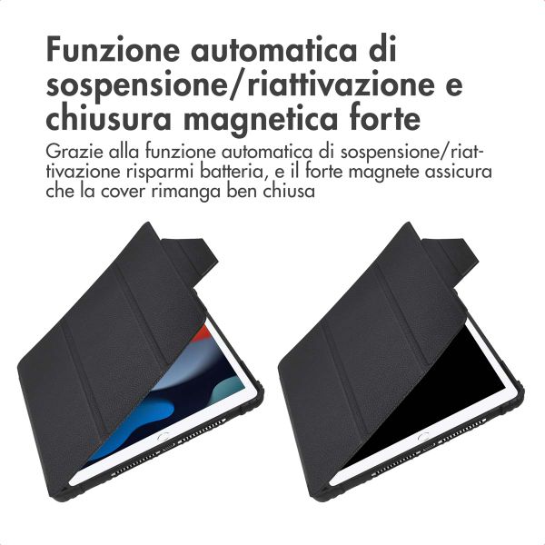 Accezz Libreria a tre ante robusta Apple iPad 9 (2021) 10.2 pollici / iPad 8 (2020) 10.2 pollici / iPad 7 (2019) 10.2 pollici - Nero
