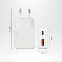 Accezz Caricabatterie GaN Ultra Slim - USB-C + USB-A - 30 W - Bianco