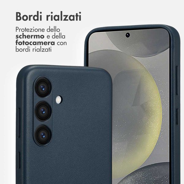 Accezz Cover in Pelle con MagSafe Samsung Galaxy S24 - Nightfall Blue