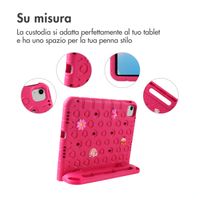 imoshion Cover per tablet a prova di bambino con bambole rimovibili Apple iPad 11 (2025) 11 pollici A16 / iPad 10 (2022) 10.9 pollici - Rosa