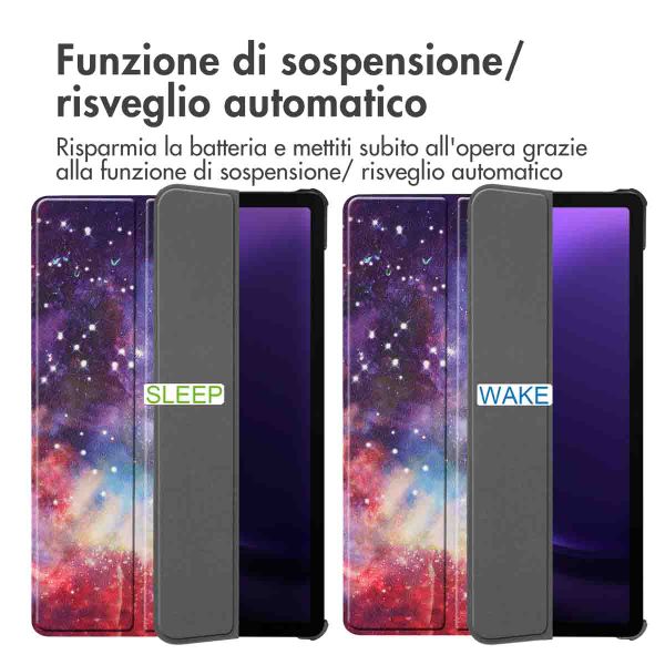imoshion Cover Trifold Design Samsung Galaxy Tab S9 11.0 pollici / S10 Lite / S10 FE / S9 FE 10.9 pollici - Space