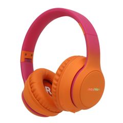 imoshion Cuffie wireless per bambini con LED Light - Limitatore di decibel - Con cavo AUX - Hot Pink / Apricot Orange Crush