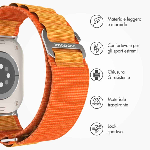 imoshion Cinturino in nylon Alpine Apple Watch | 44/45/46/49 mm - Arancio