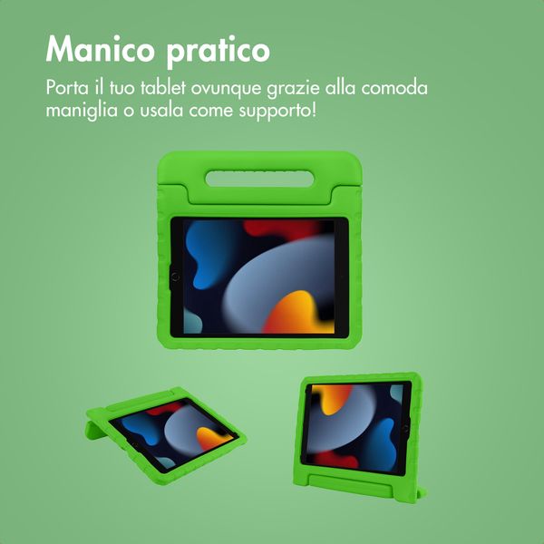 imoshion Cover Antishoc Speciale Bambini con Manico iPad 10.2 (2019 / 2020 / 2021) - Verde