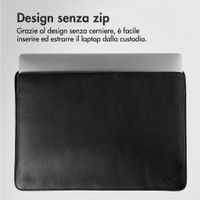 Accezz Cover in pelle per Apple MacBook 16 pollici - Laptopsleeve - Nera