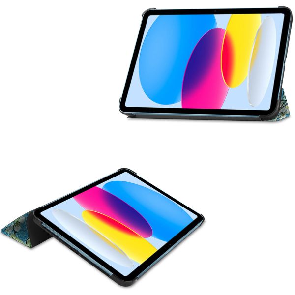 imoshion Cover Trifold Design Apple iPad 11 (2025) 11 pollici A16 / iPad 10 (2022) 10.9 pollici - Green Plant