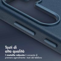 Accezz Cover in Pelle con MagSafe Samsung Galaxy S25 Plus - Nightfall Blue