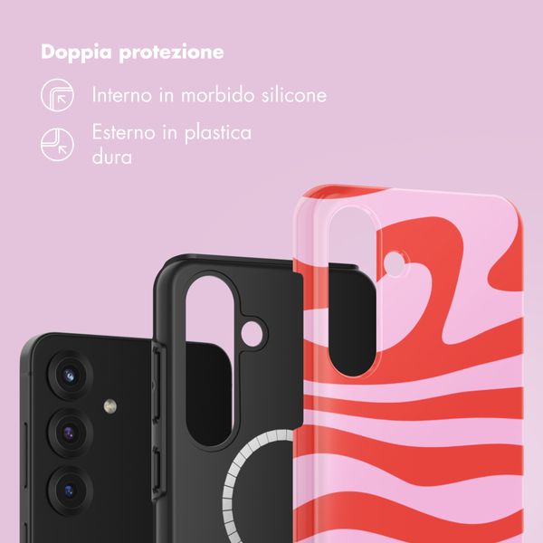 Selencia Cover posteriore Vivid con MagSafe Samsung Galaxy S25 - Dream Swirl Pink