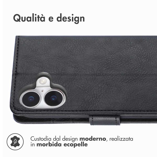 imoshion Cover a libro di Lusso Apple iPhone 16 - Nero