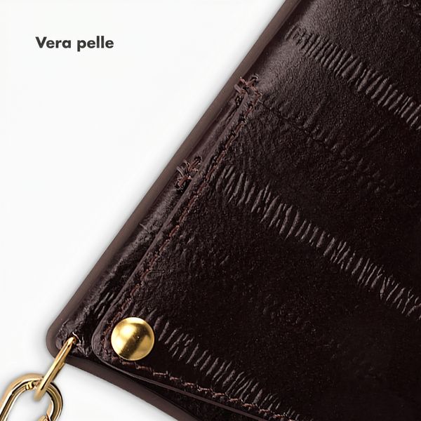 Selencia Nova cover posteriore in vera pelle con portacarte Apple iPhone 15 - Dark Chocolate