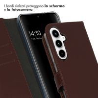 Selencia Cover a libro in vera pelle Samsung Galaxy A55 - Marrone scuro