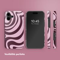 Selencia Cover posteriore Vivid con MagSafe Apple iPhone 16 - Wavy Swirl Pink Plum