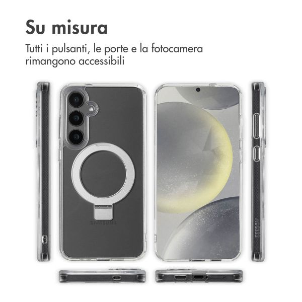 Accezz Cover con anello e supporto con MagSafe Samsung Galaxy S24 Plus - Trasparente