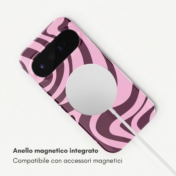 Selencia Cover posteriore Vivid con MagSafe Google Pixel 11 - Wavy Swirl Pink Plum