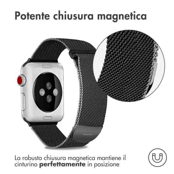 imoshion Cinturino milanese magnetico Apple Watch | 38/40/41/42 mm - Taglia S - Nero