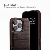 Selencia Nova cover posteriore in vera pelle con portacarte Apple iPhone 16 Pro - Dark Chocolate